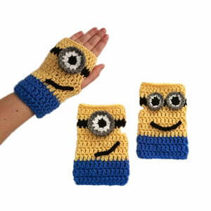 Amazing Fingerless Minion Mitts Made With Crochet