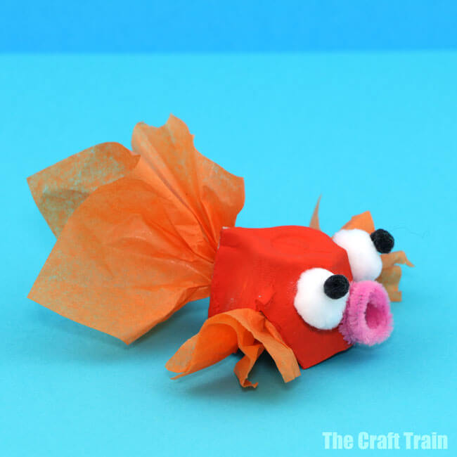 Amazing Goldfish Craft Project Idea Using Egg Cartons