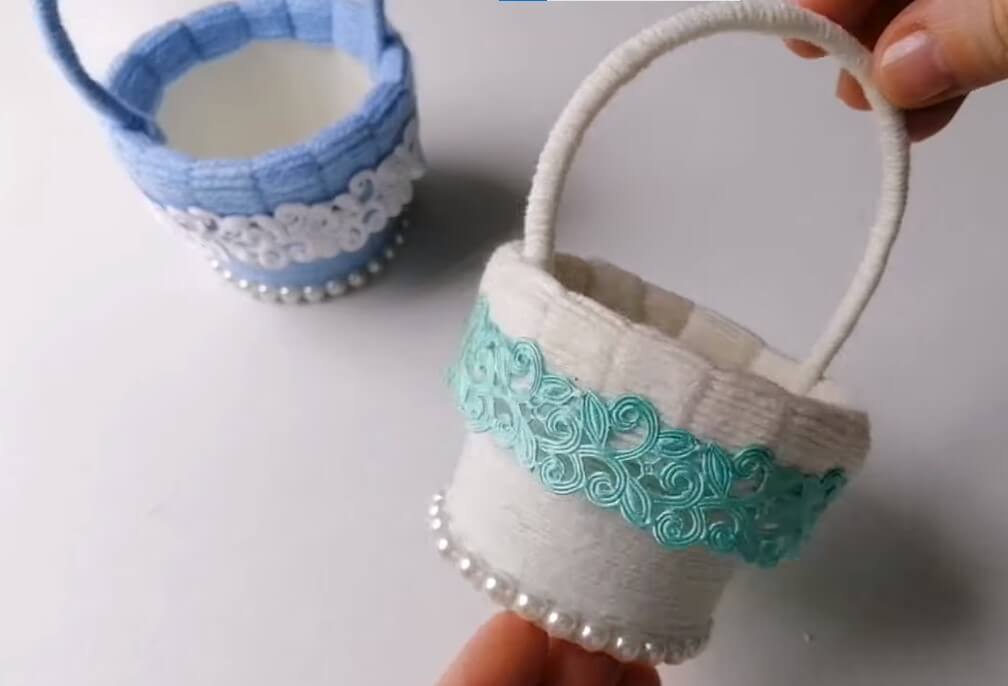 Amazing Hand Woven Paper Cup Basket Craft For Toddlers