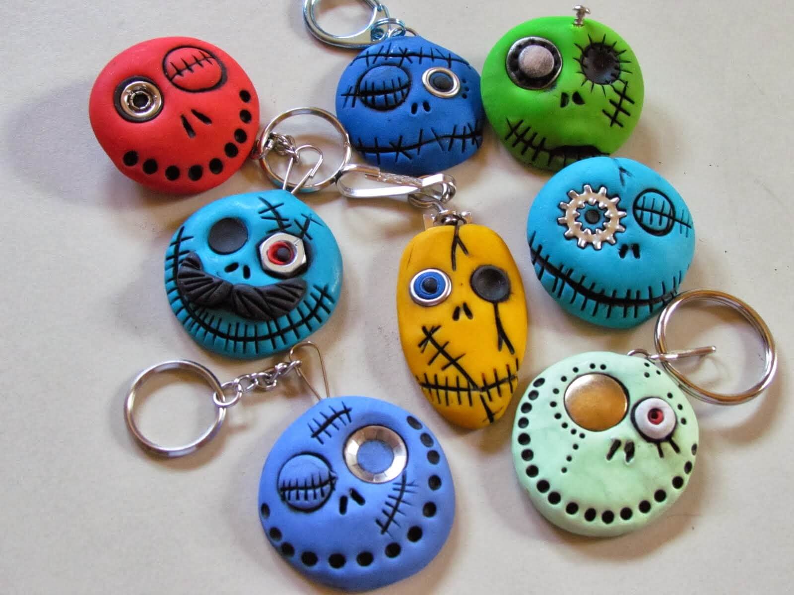 Amazing Monster Key Chains Craft Using Air Dry Clay
