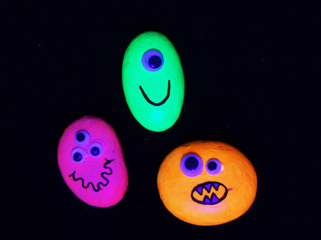 Amazing Monster Rocks That Glow In Dark Glow in the Dark Activities for Kids
