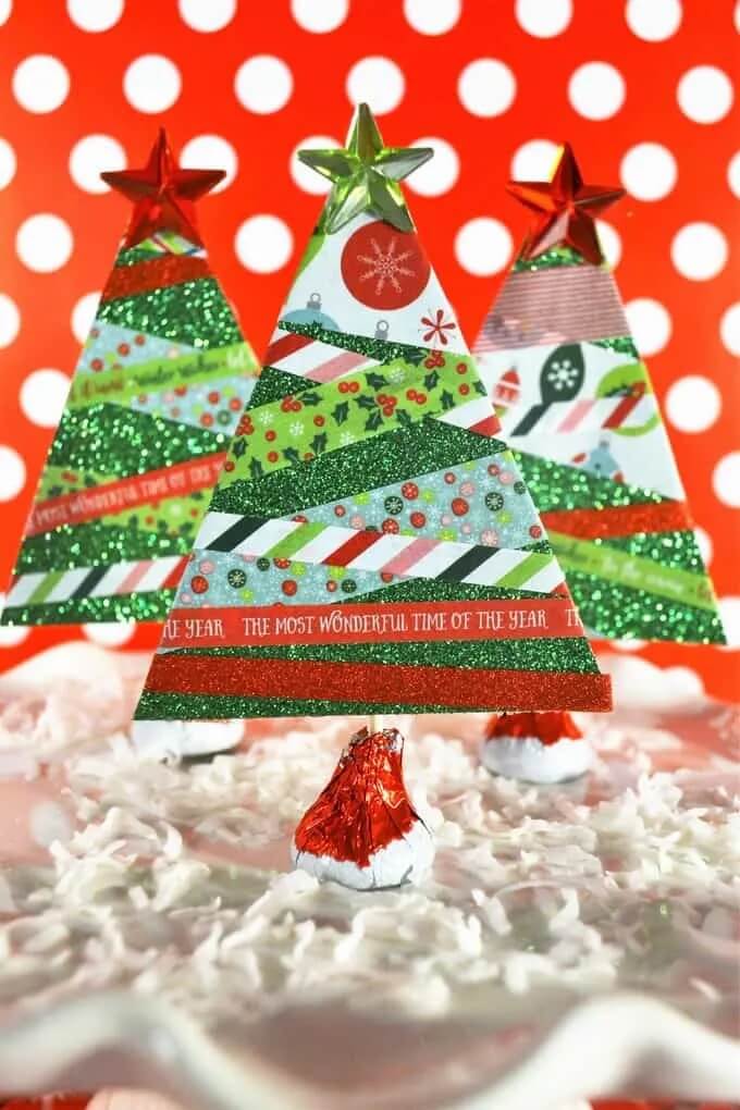 Amazing Paper Christmas Tree Craft Using Washi Tape For Christmas DIY Washi tape Christmas Tree craft for kids