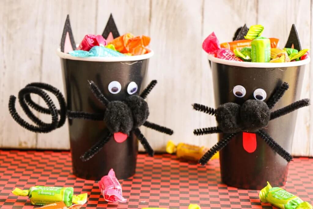 Amazing Paper Cup Black Cat Treat Cups Craft For Kids Halloween Paper Cup Crafts