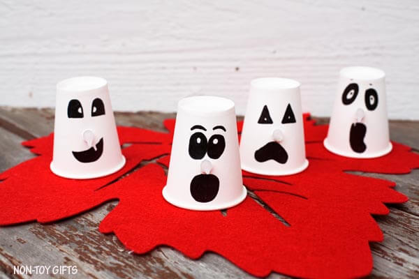 Amazing Paper Cup Lighting Ghost Halloween Craft For Kids Paper Cup Ghost Crafts