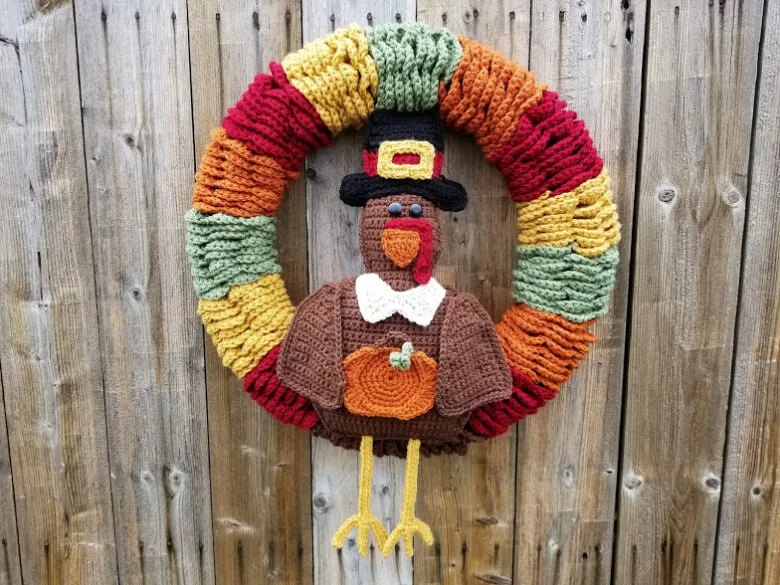 Amazing Thanksgiving Wreath Craft For Hanging Crochet Patterns for Thanksgiving