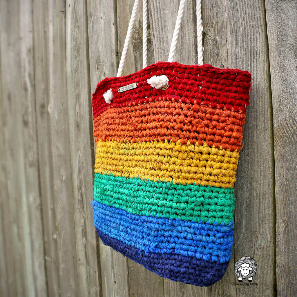 Attractive Rainbow Pattern Crocheted Bag Crochet Bag Patterns