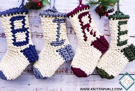 Attractive Stockings With Letters Patten For Hanging
