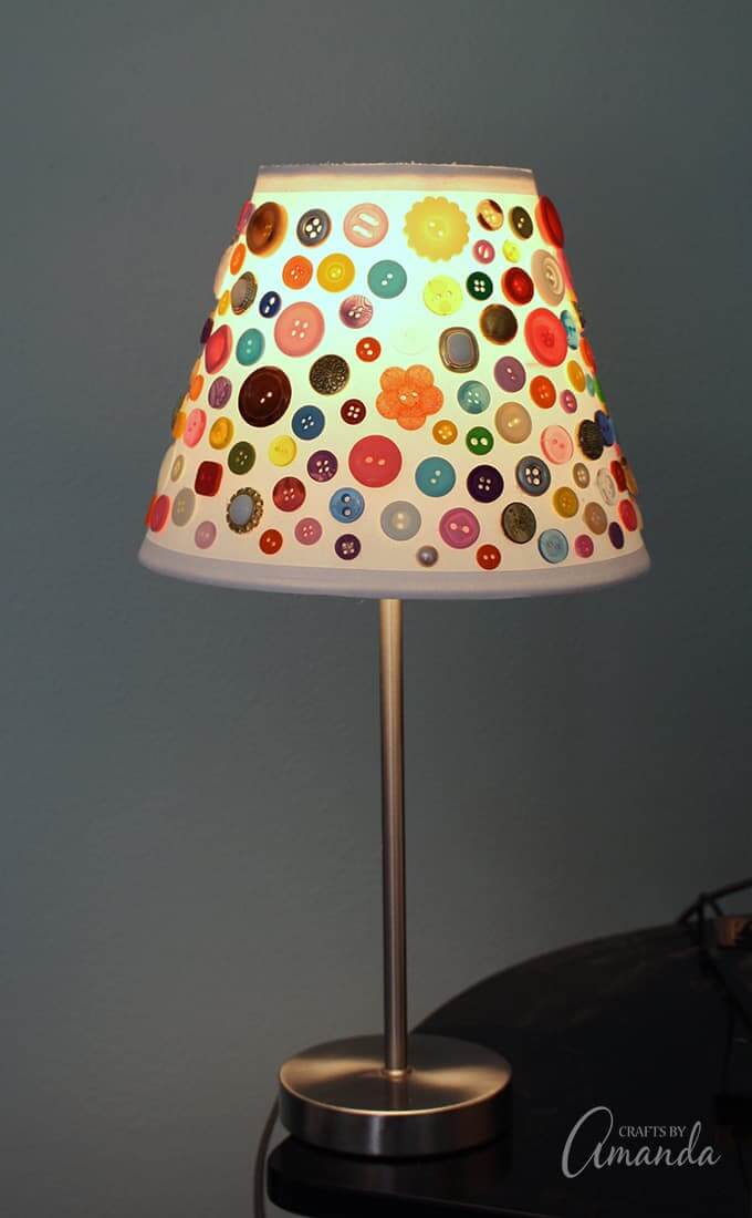 Awesome Button Lamp Shade Decoration Craft For Room Button Decoration Ideas For Home