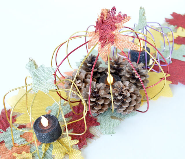 Awesome Handmade Floral Wire Home Decor Craft In Pumpkin Shape