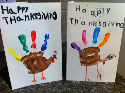 Awesome Handprint Colorful Turkey Thanksgiving Card DIY Activity For Toddlers