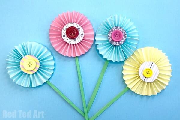 Awesome Paper Flower Button Craft With Step By Step InstructionButton Craft on paper