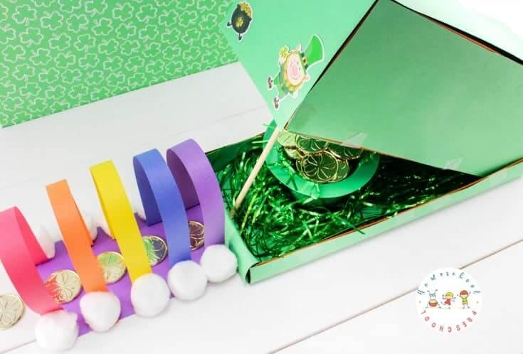 Awesome Rainbow Paper Stirps & Cotton Balls Leprechaun Trap For Kids Leprechaun Traps For Kids