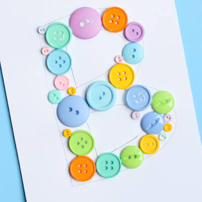 B For Button Letter Craft Activity For Toddlers