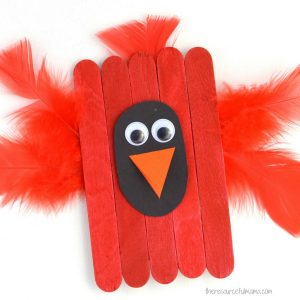Be Cratustic With Easy Popsicle Stick Cardinal Bird Craft