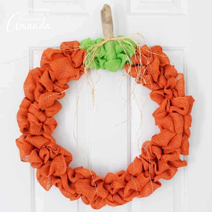 Beautiful Burlap Pumpkin Theme Fall Wreath Craft For KidsBurlap Crafts For Fall