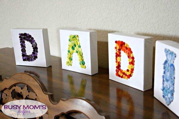 Beautiful Button Art Gift For Dad