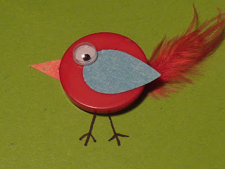Beautiful Button Bird Craft With Fluffy Tail