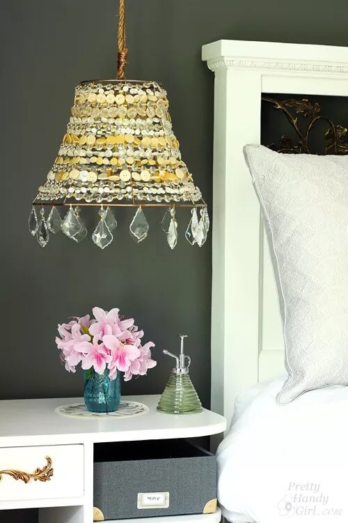Beautiful Button Pendant Hanging Light Decoration For Bedroom
