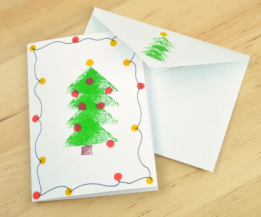 Beautiful Christmas Card Sponge Painting Craft For KidsChristmas Easter Sponge Paintings