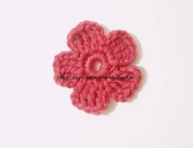 Beautiful Crochet Five Petals Woolen Thread Flower Craft Woolen Thread Craft Flowers