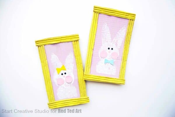 Beautiful Easter Bunny Sponge Painting Craft For Kids