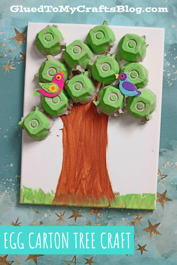 Beautiful Egg Carton Tree Canvas Idea To MakeEgg Carton Tree Crafts 