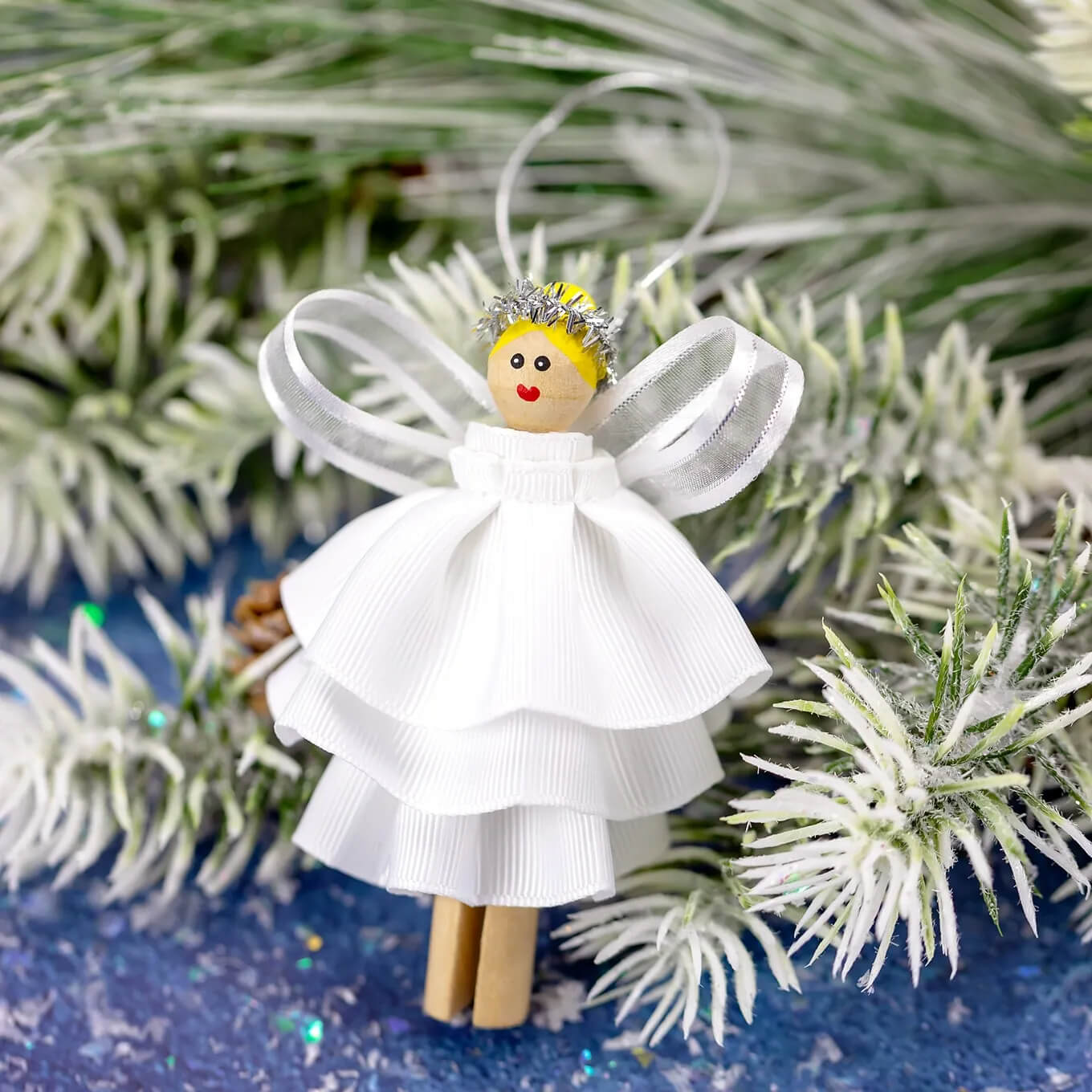 Beautiful Fairy Clothespin Ornamental Craft For Christmas
