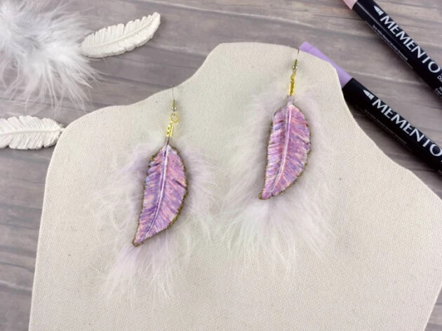 Beautiful Feathered Clay Earring Art Project