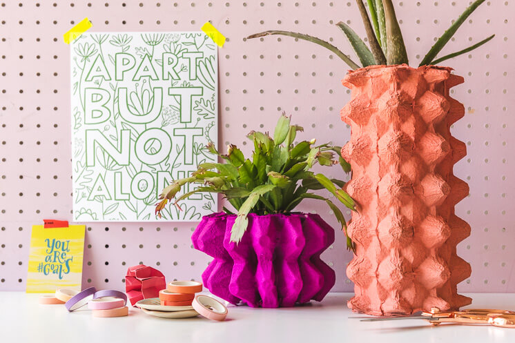 Beautiful Floral Vase Craft Idea Using Recycled Egg Cartons Recycled Egg Carton Craft Ideas