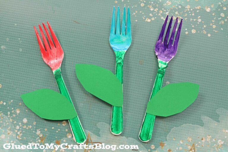 Beautiful Fork Spring Flowers Craft Ideas For Toddlers