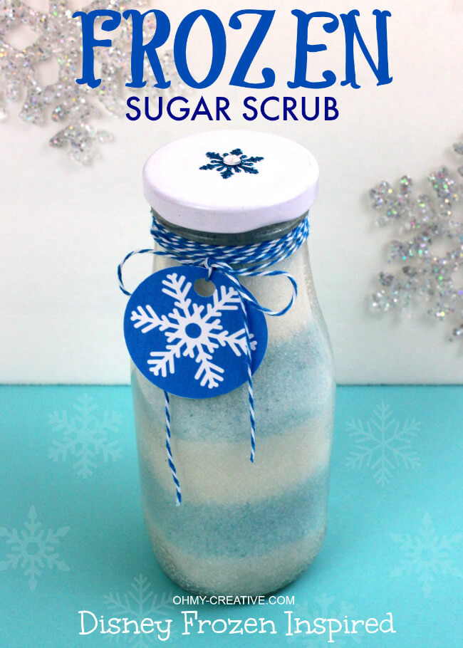  Beautiful Frozen Sugar Scrub Craft Using  Printable  Snowflakes Disney Frozen Crafts For Kids