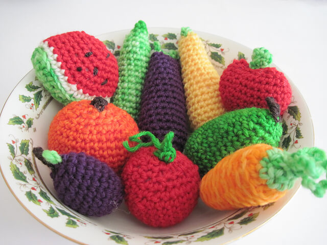Beautiful Fruit Set Craft Using Crochet Crochet Fruits Patterns 