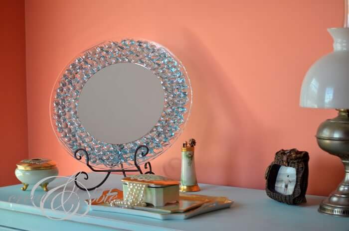 Beautiful Glass Gems Mirror DIY Craft Decor For Kids