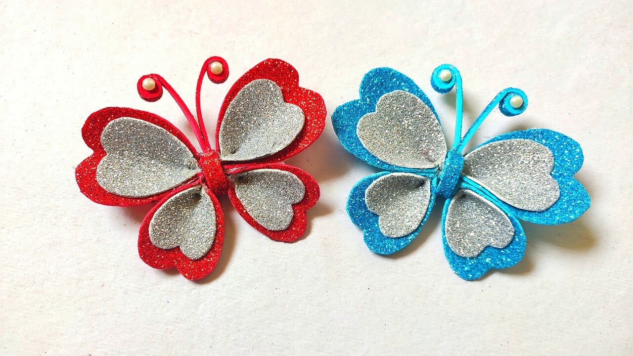 Beautiful Glitter Butterfly DIY Decor Craft Activity For Kids Easy Glitter Butterfly Drawing Ideas