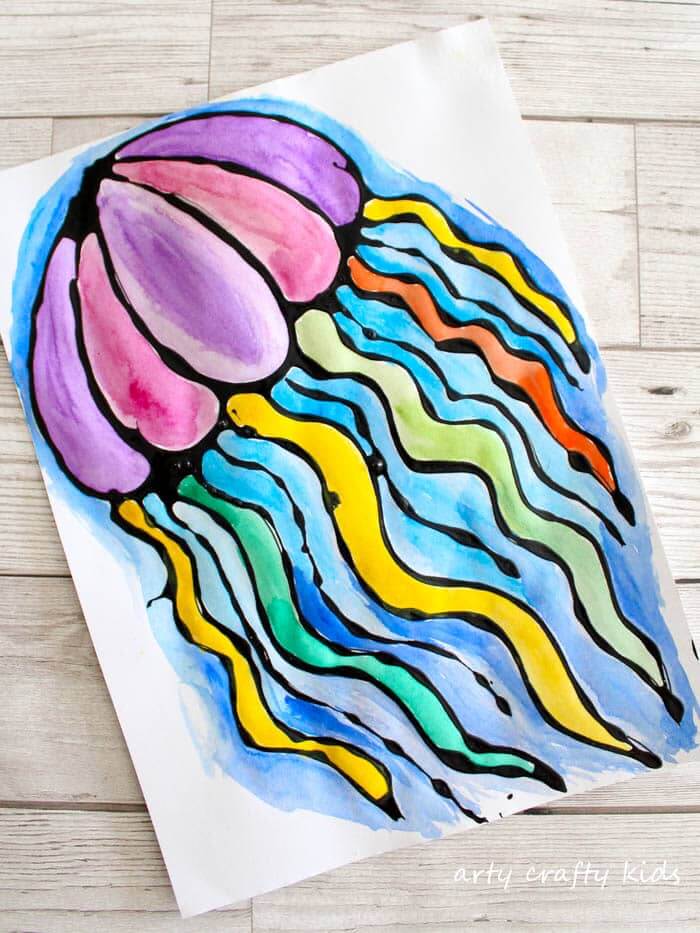 Beautiful Jellyfish Painting Art Idea For Kids
