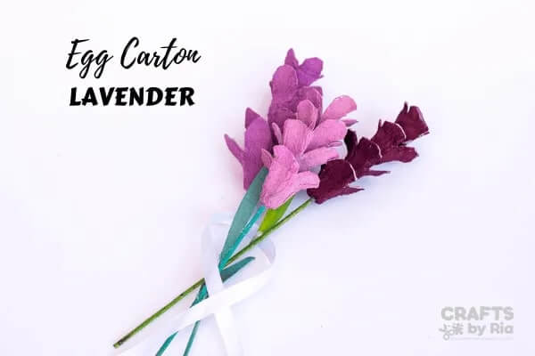 Beautiful Lavender Flower Craft Using Egg Carton
