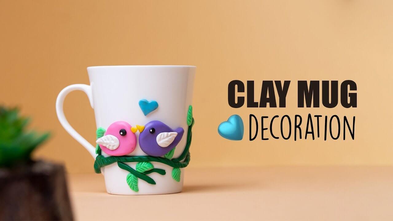 Beautiful Love Birds Decorative Craft Idea Using Polymer Clay