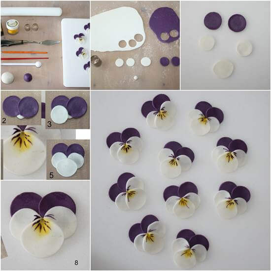 Beautiful Pansies Craft Idea For Home Decor Using Polymer Clay Polymer Clay Decoration Crafts for Home