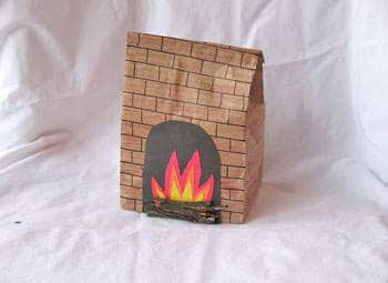 Beautiful Paper Bag Fireplace Craft Idea Easy paper bag crafts