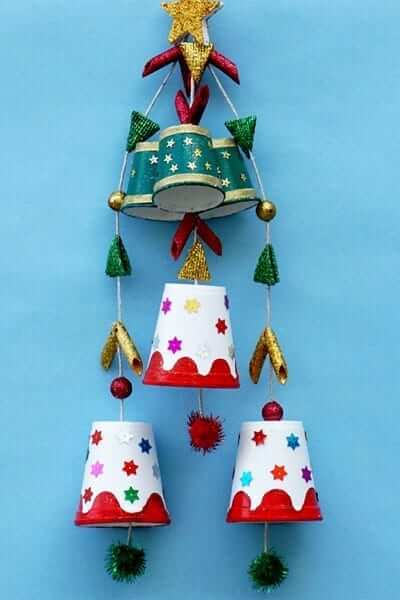 Beautiful Paper Cup Christmas Wall Hanging Craft For Kids