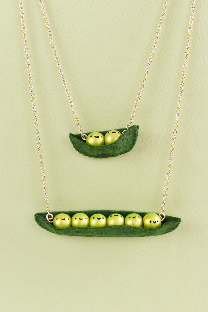 Beautiful Peas In A Pod Necklace Craft Idea For Kids Easy & Simple Pea Crafts for Kids