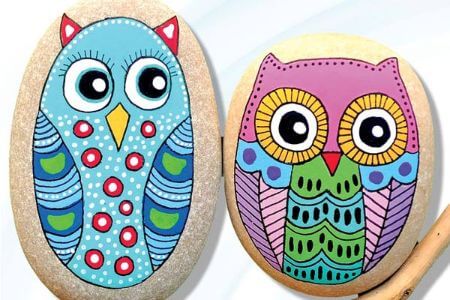 Beautiful Stone Painting Of Owls For Home Decoration Beautiful Owl Rock Painting Ideas