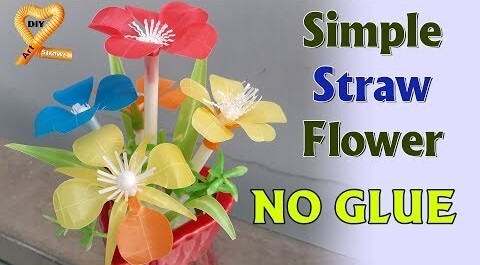 Beautiful  Straw Flower  Craft  For Kids