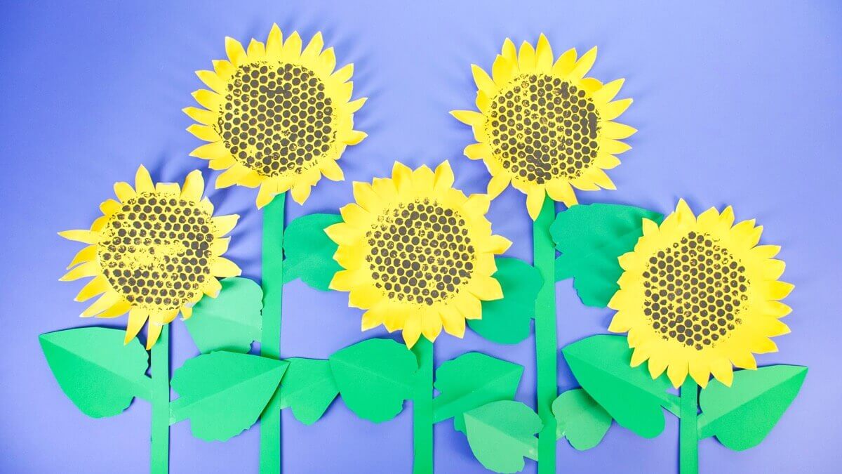 Beautiful Sunflower Bubble Wrap Painting For Kids