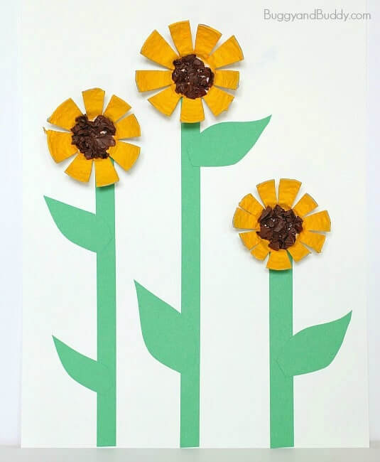 Beautiful Sunflower Craft Idea Using Egg Carton