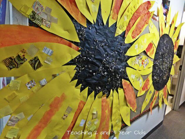 Beautiful Sunflower Wall Art Idea For Classroom Decor