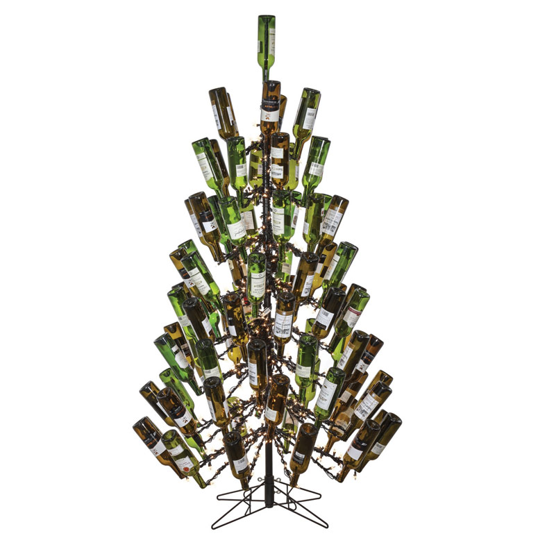 Beautiful Tall Bottle Christmas Tree Idea