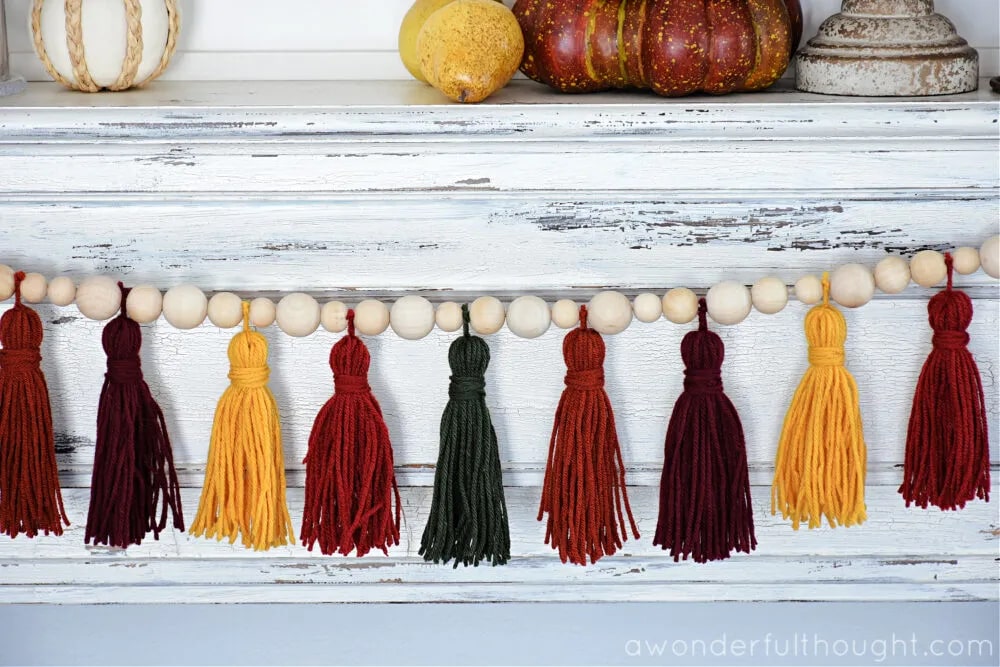 Beautiful Tassel And Wooden Beads Garland Craft DIY