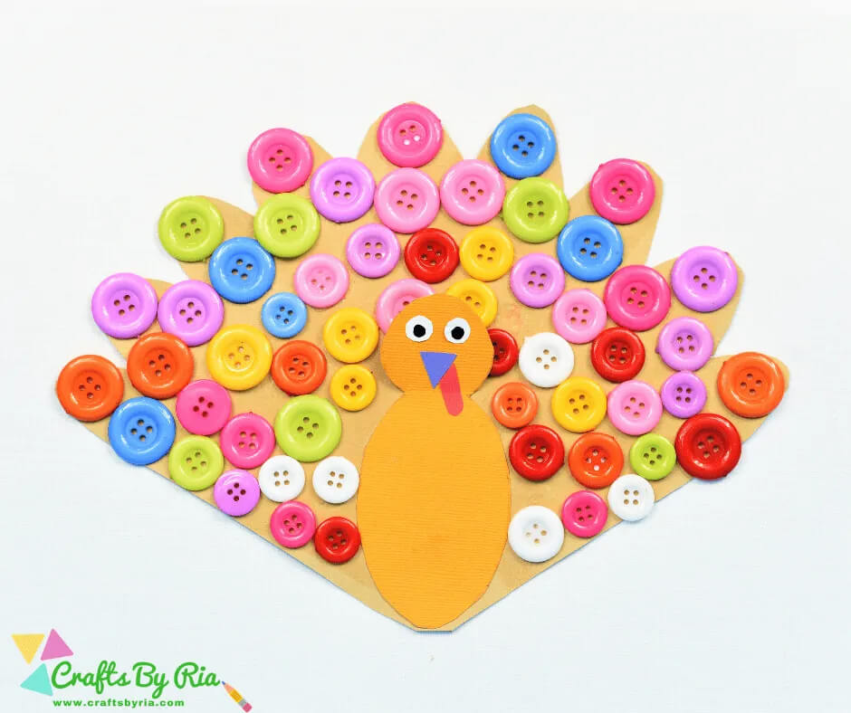 Beautiful Thanksgiving Turkey Craft Idea With ButtonsThanksgiving Button Crafts(14 images)