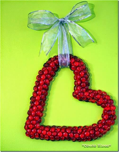 Beautiful Valentine Special Red Heart Glass Beads Wall Hanging Decor Dollar Store Glass Bead Projects
